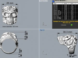 ring skull 02 3D Print Model