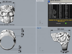 ring skull 02 3D प्रिंट मॉडल