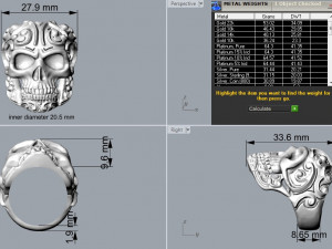 ring skull 02 3D प्रिंट मॉडल
