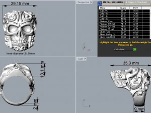 ring skull 02 3D Print Model