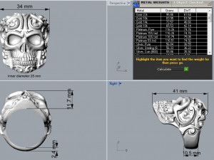 ring skull 02 3D प्रिंट मॉडल