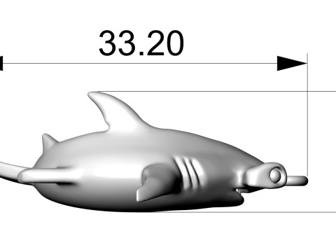 Hammerhead shark Pendant 3D प्रिंटिंग