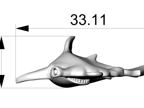 Hammerhead shark Pendant 3D प्रिंटिंग
