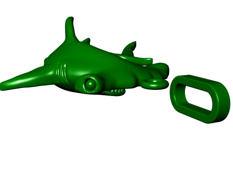 Hammerhead shark Pendant 3D प्रिंटिंग