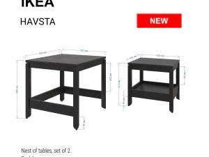 Стол Хаства Икеа 2018г. 3D Модель