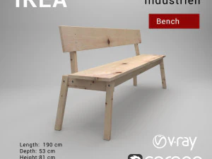 panca ikea industriell 2018 Modello 3D