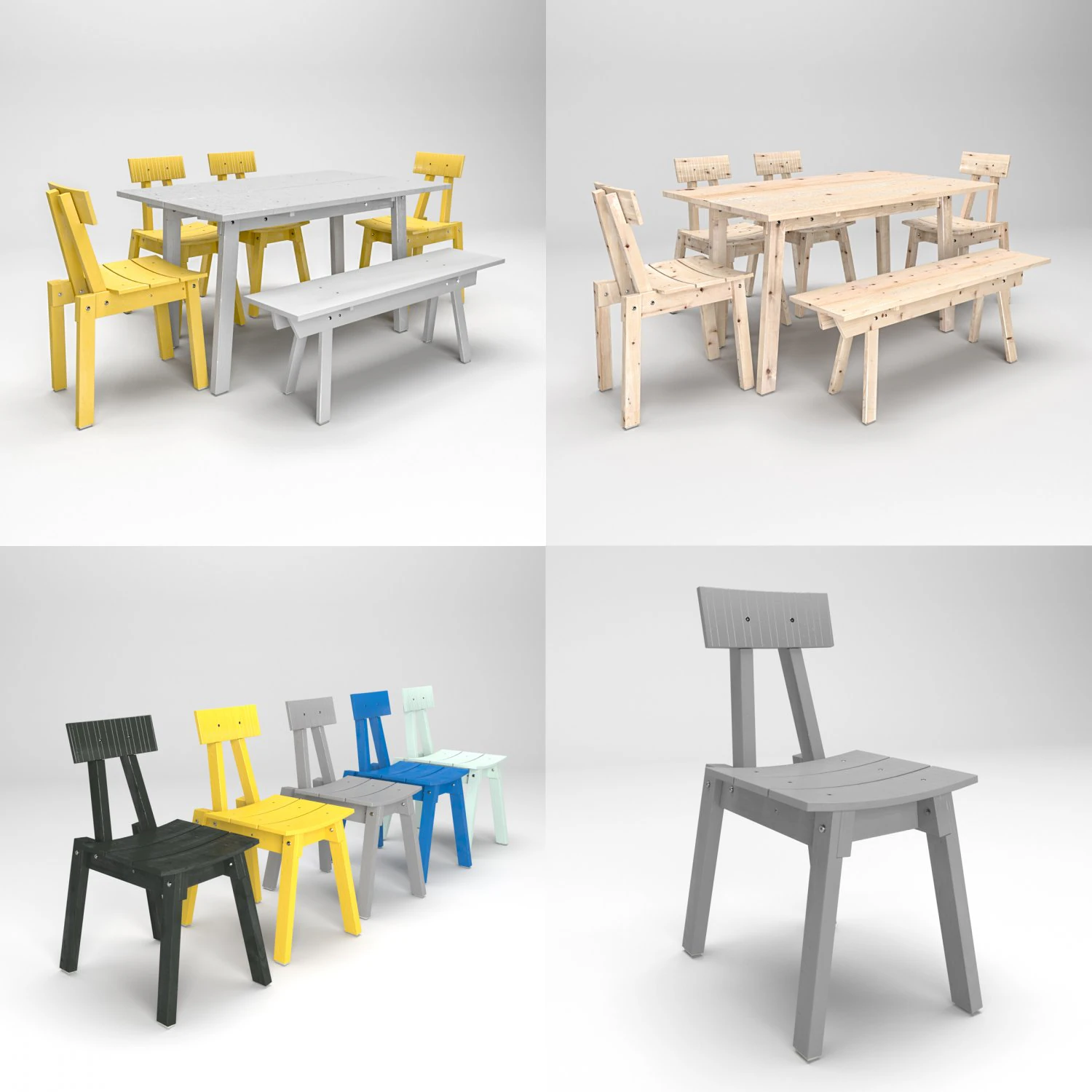 industriell ikea table bench chair 2018 3D Model in Stool 217684
