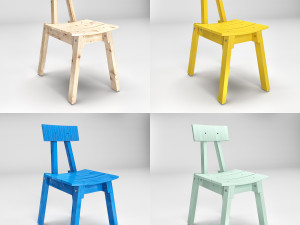 industriell ikea table bench chair 2018 3D Model