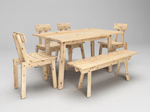 industriell ikea table bench chair 2018 3D Model in Stool 217684