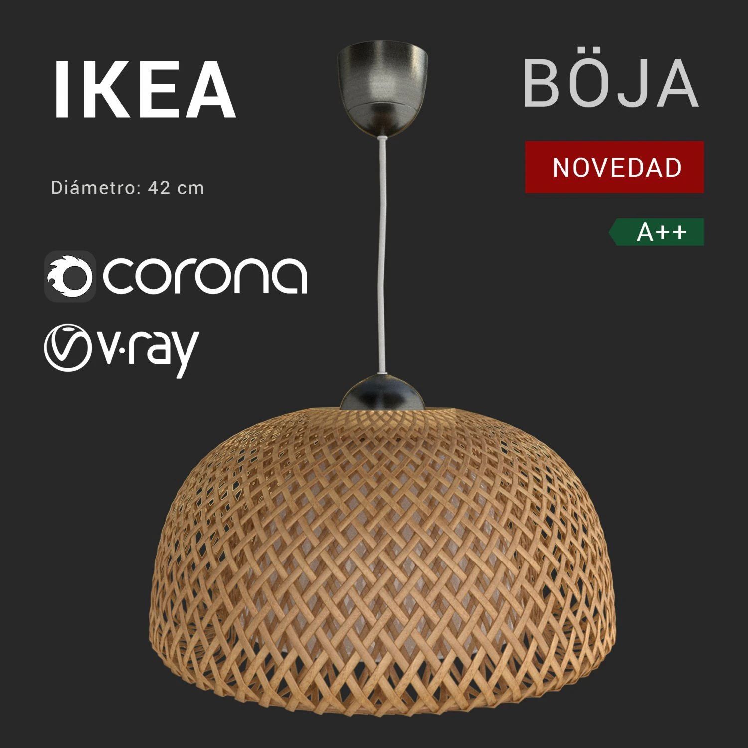 boja lamp ikea 2018 3D Model .c4d .max .obj .3ds .fbx .stl .blend