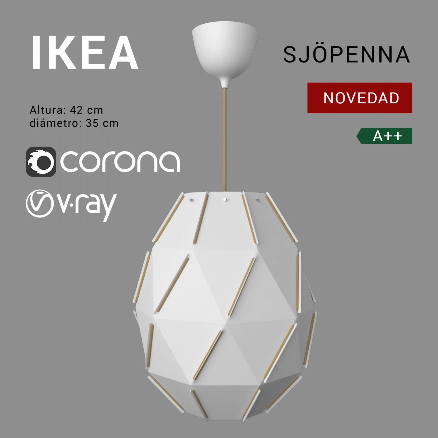 ikea lamp sjopenna sjpenna 2018 3D Model .c4d .max .obj .3ds .fbx .stl .blend 