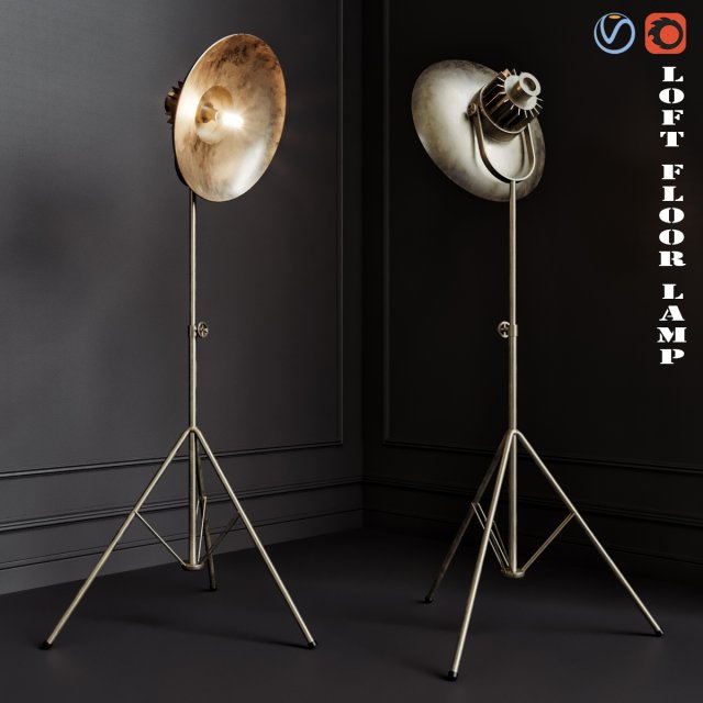 loft floor lamp Modelo 3D .c4d .max .obj .3ds .fbx .stl .blend 