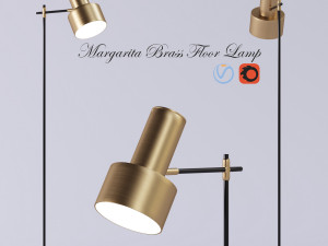 margarita brass floor lamp 3D 모델