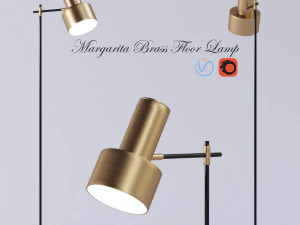 margarita brass floor lamp 3D Model