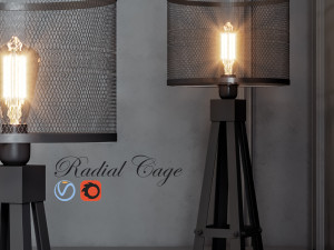 radial cage mini floor lamp 3D 모델