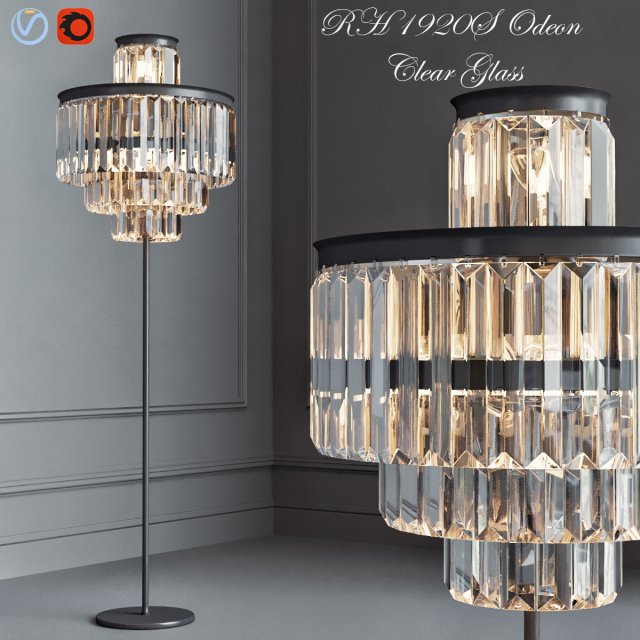 rh 1920s odeon clear glass 3D Model .c4d .max .obj .3ds .fbx .stl .blend 