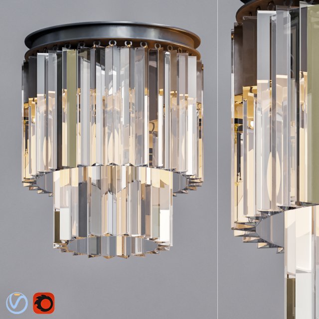 1920s odeon clear glass ii 3D Модель .c4d .max .obj .3ds .fbx .stl .blend 
