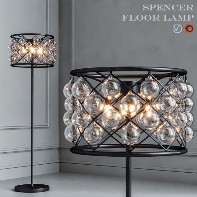spencer floor lamp Model 3D .c4d .max .obj .3ds .fbx .stl .blend 