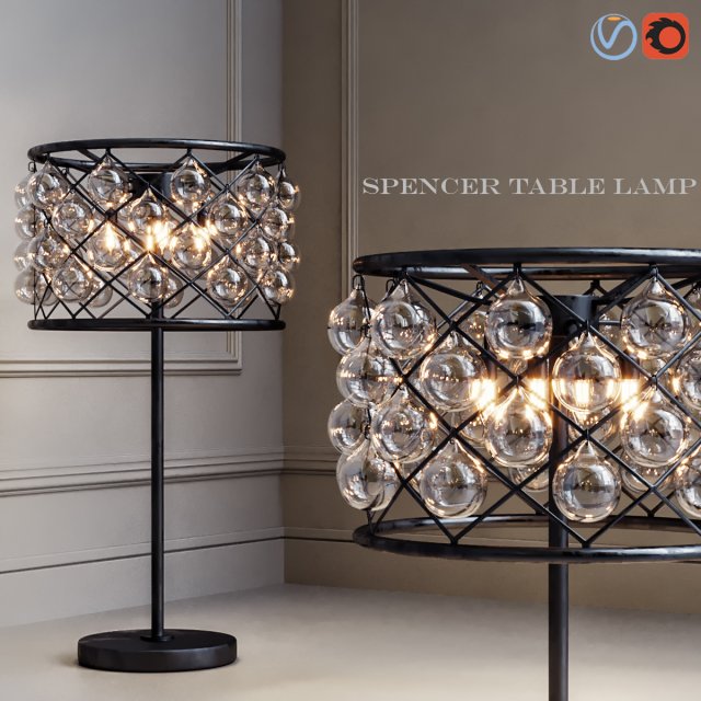 rh spencer table lamp 3D Model .c4d .max .obj .3ds .fbx .stl .blend 