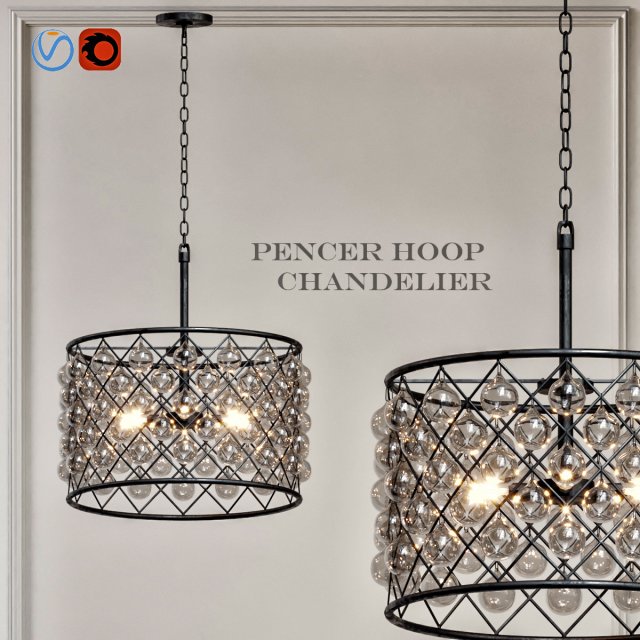pencer hoop chandelier Modello 3D .c4d .max .obj .3ds .fbx .stl .blend 