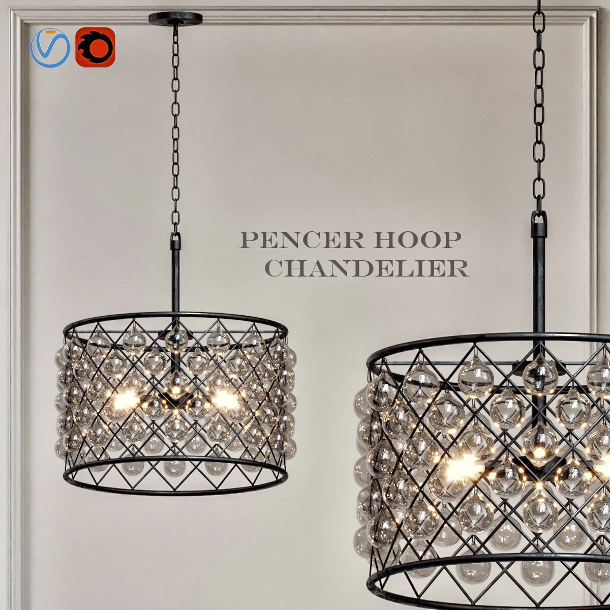 pencer hoop chandelier 3D Model .c4d .max .obj .3ds .fbx .stl .blend