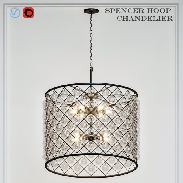 spencer hoop chandelier 3D Model .c4d .max .obj .3ds .fbx .stl .blend 