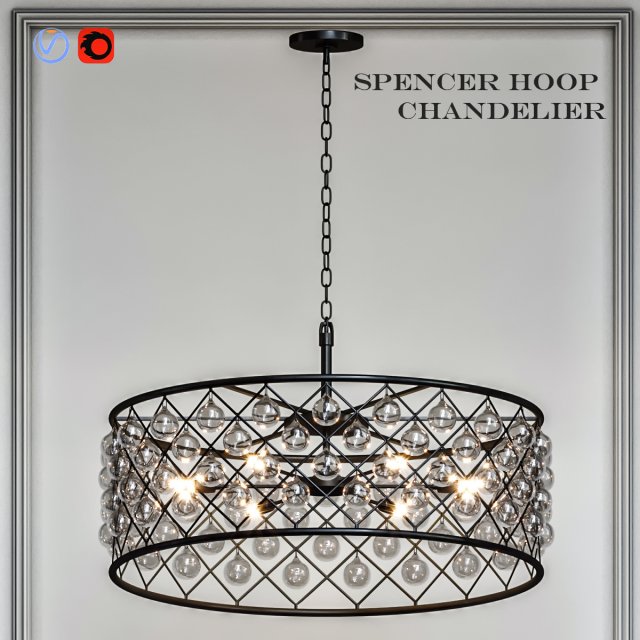 spencer hoop chandelier Modello 3D .c4d .max .obj .3ds .fbx .stl .blend 