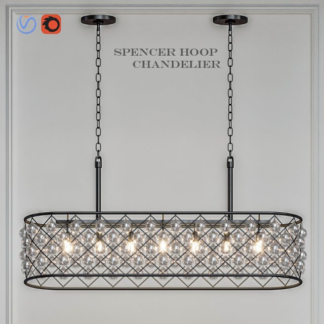 spencer hoop chandelier long 3D Model .c4d .max .obj .3ds .fbx .stl .blend 