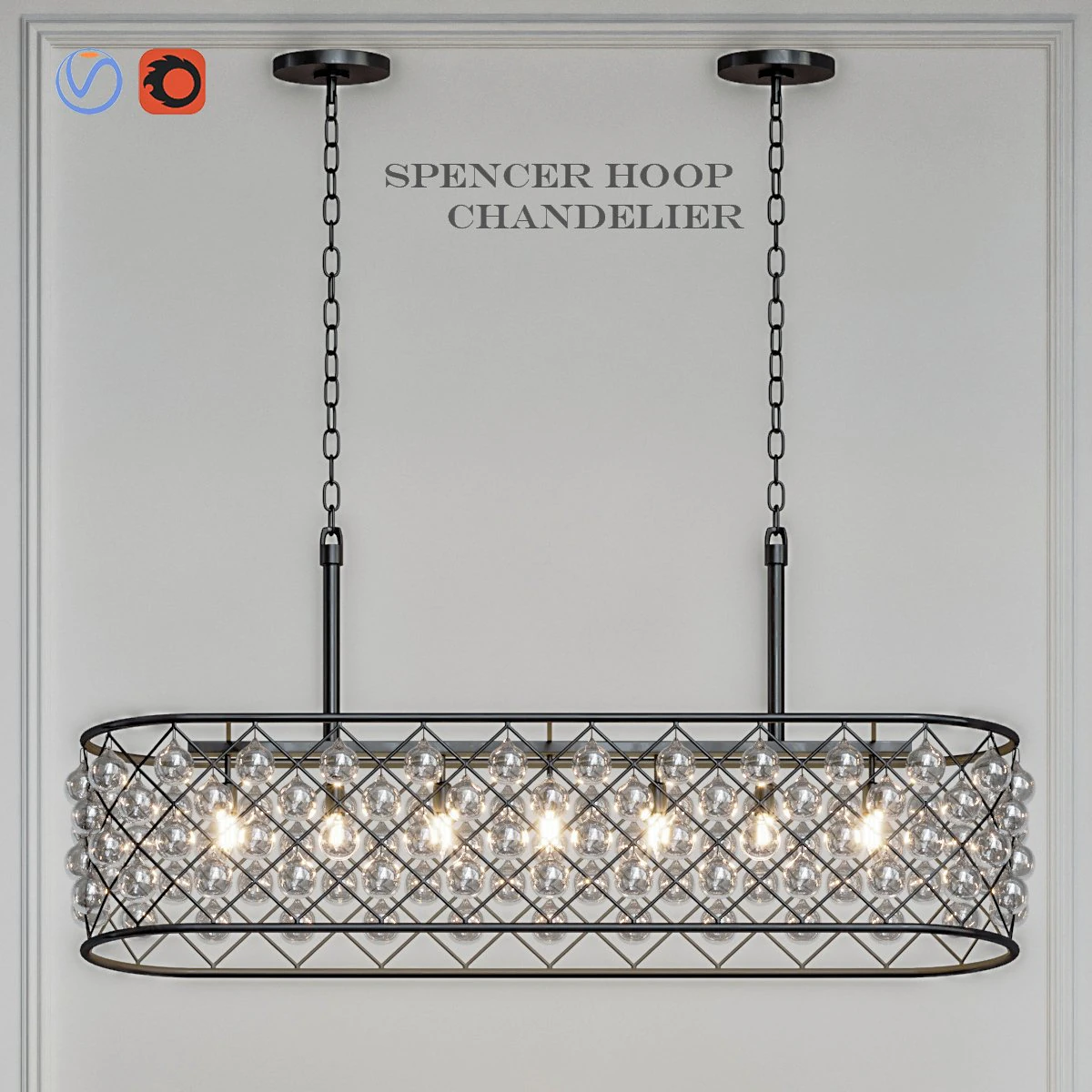 spencer hoop chandelier long 3D Model .c4d .max .obj .3ds .fbx .stl .blend 
