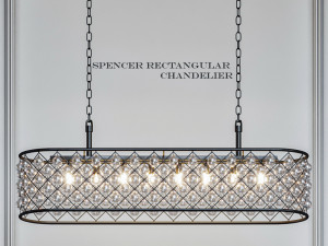 spencer rectangular chandelier 3D Model