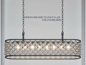 spencer rectangular chandelier 3D Model