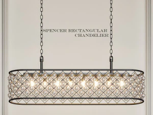 spencer rectangular chandelier 3D Model