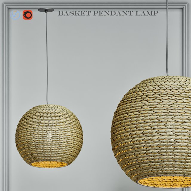 basket pendant lamp Model 3D .c4d .max .obj .3ds .fbx .stl .blend 