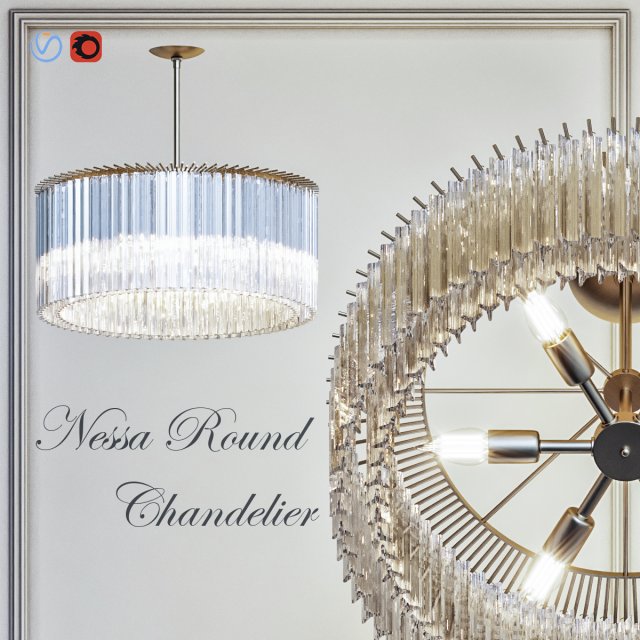nessa round chandelier 3D Model .c4d .max .obj .3ds .fbx .stl .blend 