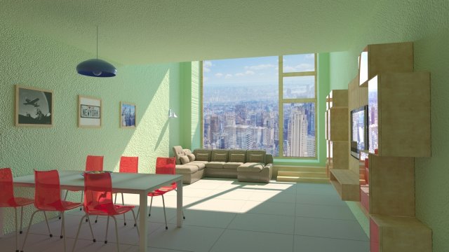 apartment interior in new york 3D Model .c4d .max .obj .3ds .fbx .stl .blend 