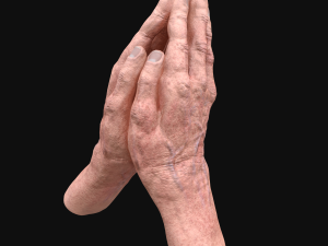 realistic rigged old man hand Model 3D