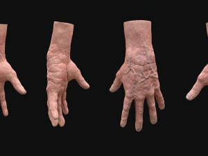 main de vieil homme truquée réaliste Modèle 3D
