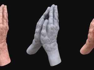 realistic rigged old man hand Model 3D