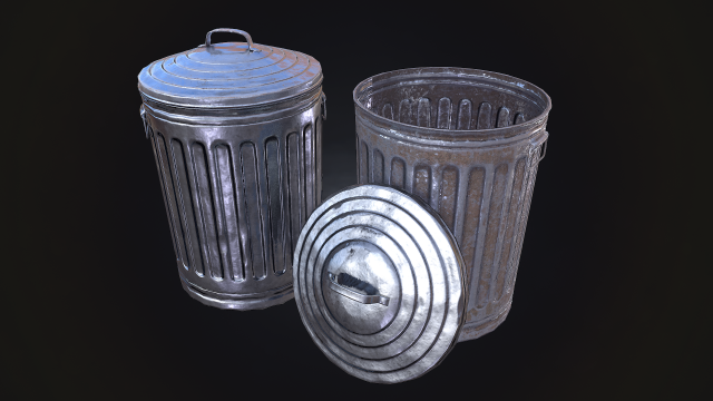 trash can Model 3D .c4d .max .obj .3ds .fbx .stl .blend 