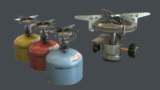 travel gas stove 3D Model .c4d .max .obj .3ds .fbx .stl .blend