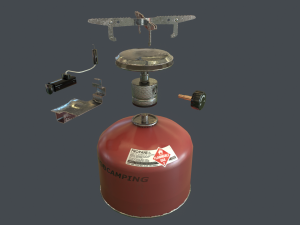 travel gas stove 3D Model