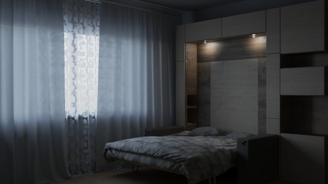 bedroom scene 3D Модель .c4d .max .obj .3ds .fbx .stl .blend 