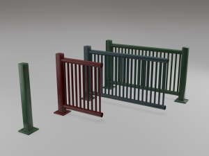 harbor railing modular - game ready 3D मॉडल