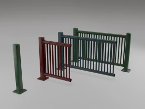 harbor railing modular - game ready 3D Model