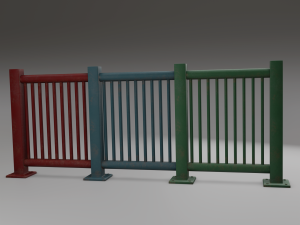 harbor railing modular - game ready Model 3D