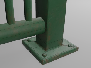 harbor railing modular - game ready Model 3D