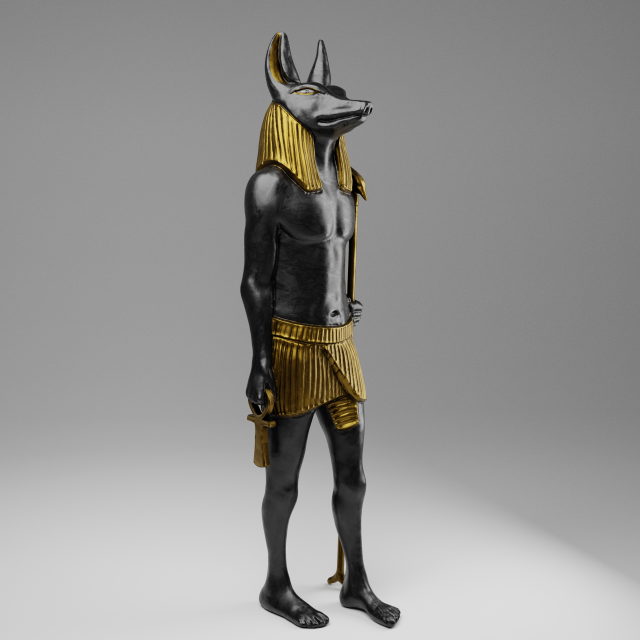 anubis soldier statue for vfx and games Modelo 3D .c4d .max .obj .3ds .fbx .stl .blend 