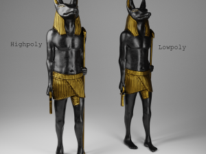 anubis soldier statue for vfx and games Modelo 3D
