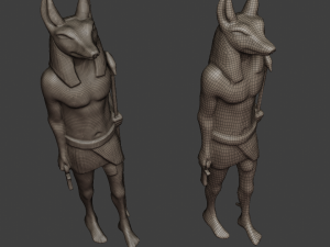 anubis soldier statue for vfx and games Modelo 3D