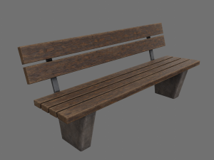 public street bench 3D 모델